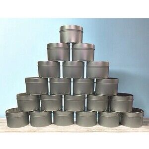 21 Pack 5oz Candle Tins w/ Lids Silver Metal Containers Candle Making Craft￼